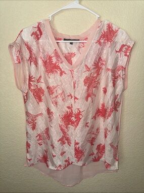 Next Safari Animal Print Wrap Front Blouse Pink Womens Size 14